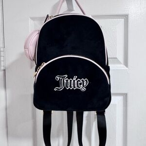 Juicy Couture Black Backpack with Pink Trim